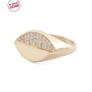 I. REISS Yellow Gold Made In Israel 14kt Gold Diamond Gallery Ring